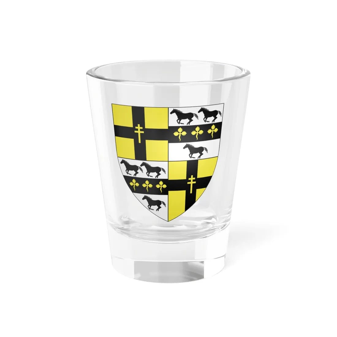 Colthurst-Vesey arms (Ireland) (Coat of Arms) Shot Glass 1.5oz 1.5oz - Go Mug Yourself