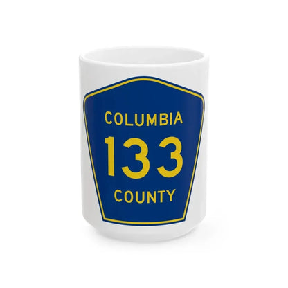 Columbia County 133 (Florida) (Road Sign) White Coffee Mug 15oz - Go Mug Yourself