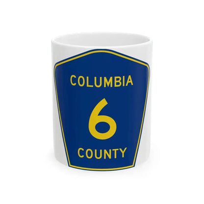 Columbia County 6 (Florida) (Road Sign) White Coffee Mug 11oz - Go Mug Yourself