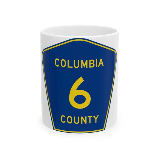 Columbia County 6 (Florida) (Road Sign) White Coffee Mug 11oz - Go Mug Yourself