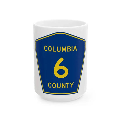 Columbia County 6 (Florida) (Road Sign) White Coffee Mug 15oz - Go Mug Yourself