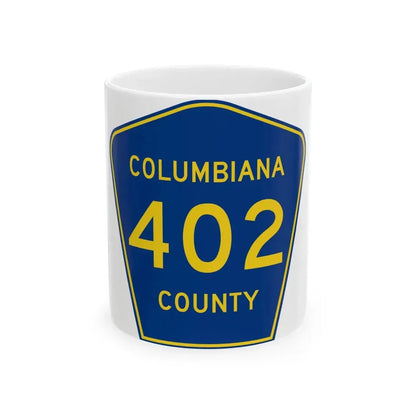 Columbiana County 402 (Ohio) (Road Sign) White Coffee Mug 11oz - Go Mug Yourself