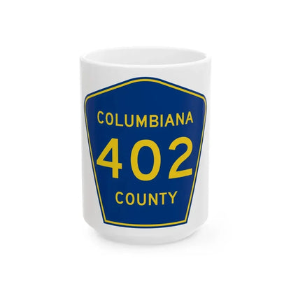 Columbiana County 402 (Ohio) (Road Sign) White Coffee Mug 15oz - Go Mug Yourself