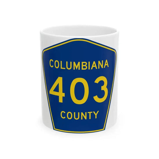 Columbiana County 403 (Ohio) (Road Sign) White Coffee Mug 11oz - Go Mug Yourself