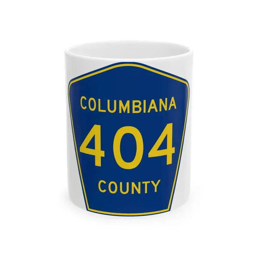 Columbiana County 404 (Ohio) (Road Sign) White Coffee Mug 11oz - Go Mug Yourself