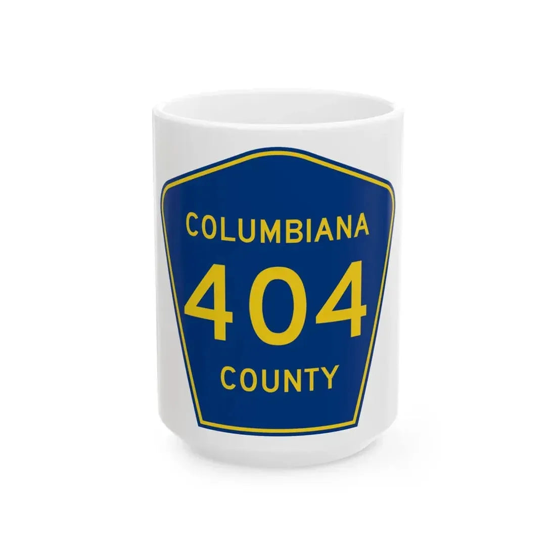 Columbiana County 404 (Ohio) (Road Sign) White Coffee Mug 15oz - Go Mug Yourself