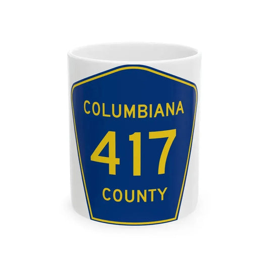 Columbiana County 417 (Ohio) (Road Sign) White Coffee Mug 11oz - Go Mug Yourself