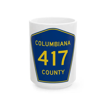 Columbiana County 417 (Ohio) (Road Sign) White Coffee Mug 15oz - Go Mug Yourself