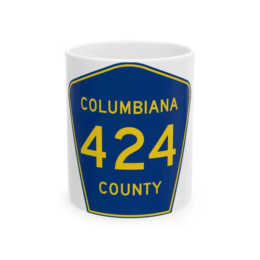 Columbiana County 424 (Ohio) (Road Sign) White Coffee Mug 11oz - Go Mug Yourself