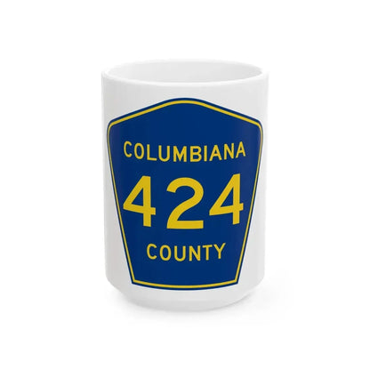 Columbiana County 424 (Ohio) (Road Sign) White Coffee Mug 15oz - Go Mug Yourself