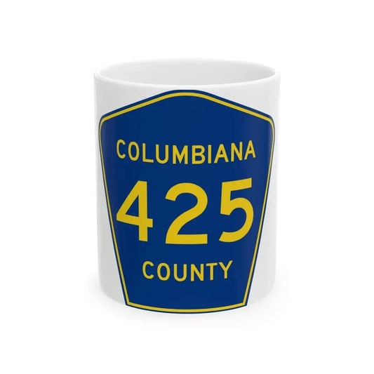 Columbiana County 425 (Ohio) (Road Sign) White Coffee Mug 11oz - Go Mug Yourself