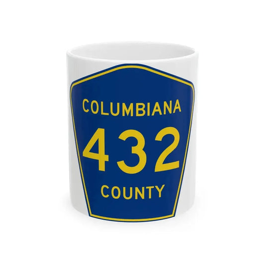 Columbiana County 432 (Ohio) (Road Sign) White Coffee Mug 11oz - Go Mug Yourself