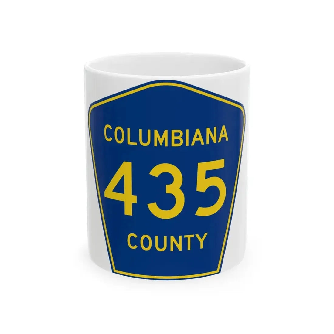 Columbiana County 435 (Ohio) (Road Sign) White Coffee Mug 11oz - Go Mug Yourself