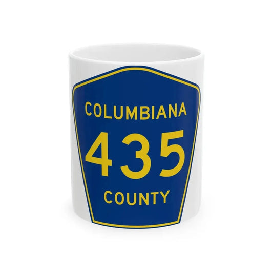 Columbiana County 435 (Ohio) (Road Sign) White Coffee Mug 11oz - Go Mug Yourself