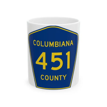 Columbiana County 451 (Ohio) (Road Sign) White Coffee Mug 11oz - Go Mug Yourself