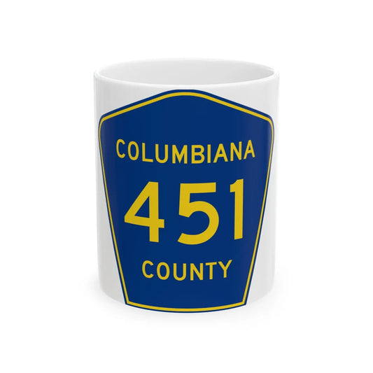 Columbiana County 451 (Ohio) (Road Sign) White Coffee Mug 11oz - Go Mug Yourself