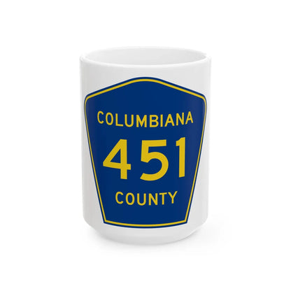 Columbiana County 451 (Ohio) (Road Sign) White Coffee Mug 15oz - Go Mug Yourself
