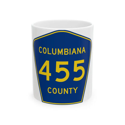 Columbiana County 455 (Ohio) (Road Sign) White Coffee Mug 11oz - Go Mug Yourself