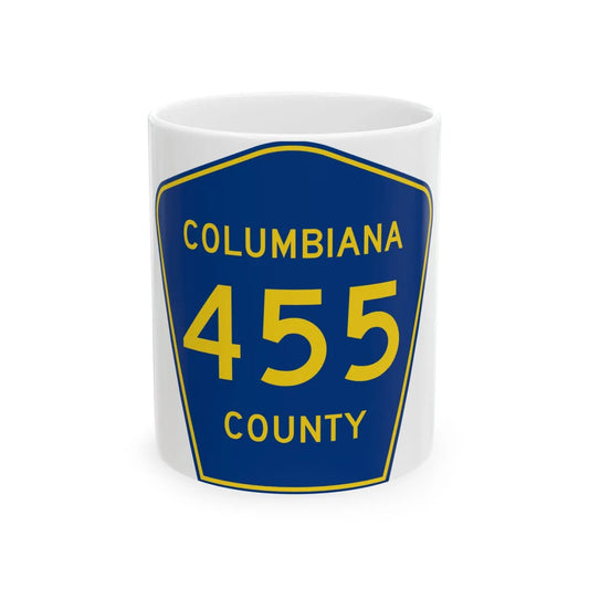 Columbiana County 455 (Ohio) (Road Sign) White Coffee Mug 11oz - Go Mug Yourself