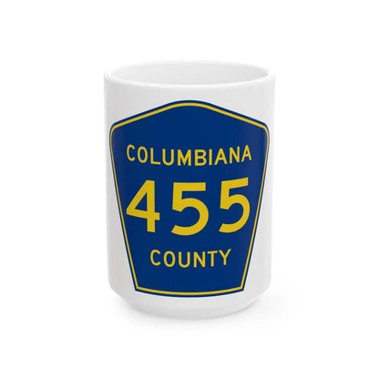 Columbiana County 455 (Ohio) (Road Sign) White Coffee Mug 15oz - Go Mug Yourself
