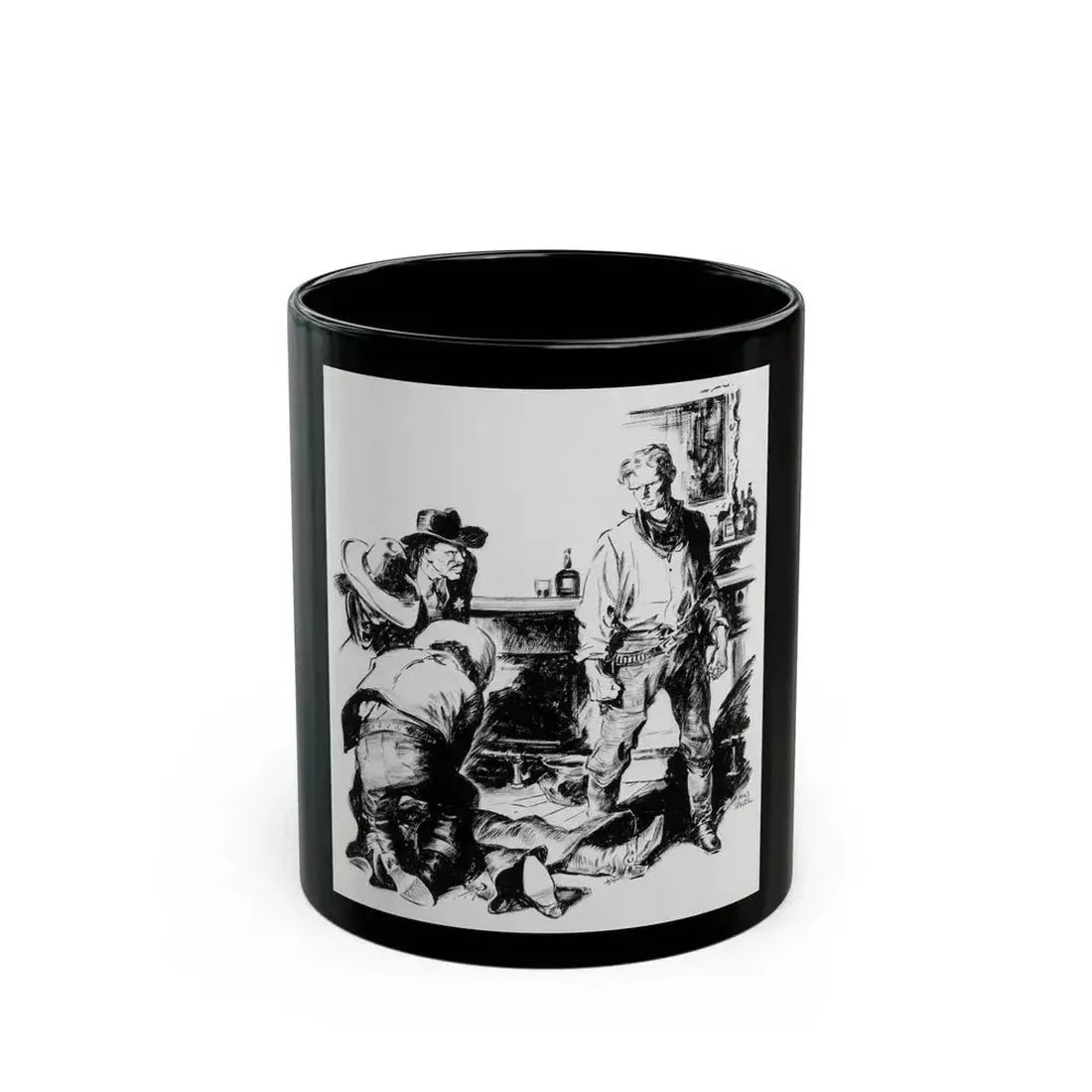 Comanche Kid, Adventure Magazine, 1937 - Black Coffee Mug 11oz - Go Mug Yourself