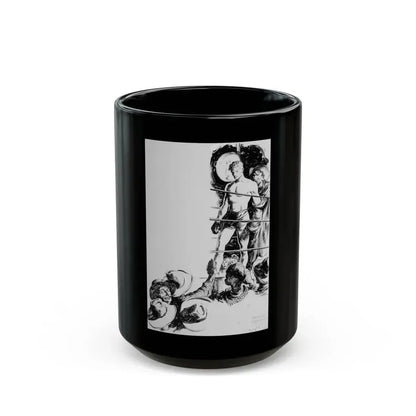 Comanche Kid, Adventure pulp illustration - Black Coffee Mug 15oz - Go Mug Yourself