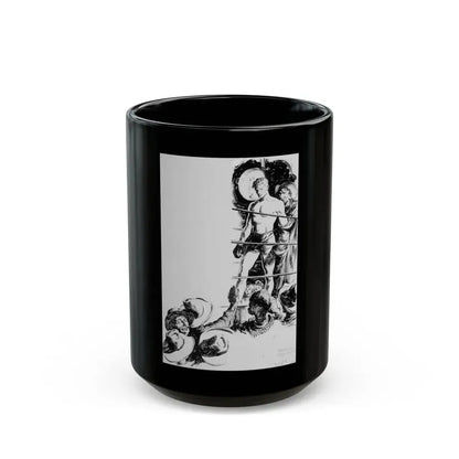 Comanche Kid, Adventure pulp illustration - Black Coffee Mug 15oz - Go Mug Yourself