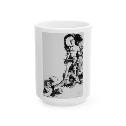 Comanche Kid, Adventure pulp illustration - White Coffee Mug 15oz - Go Mug Yourself