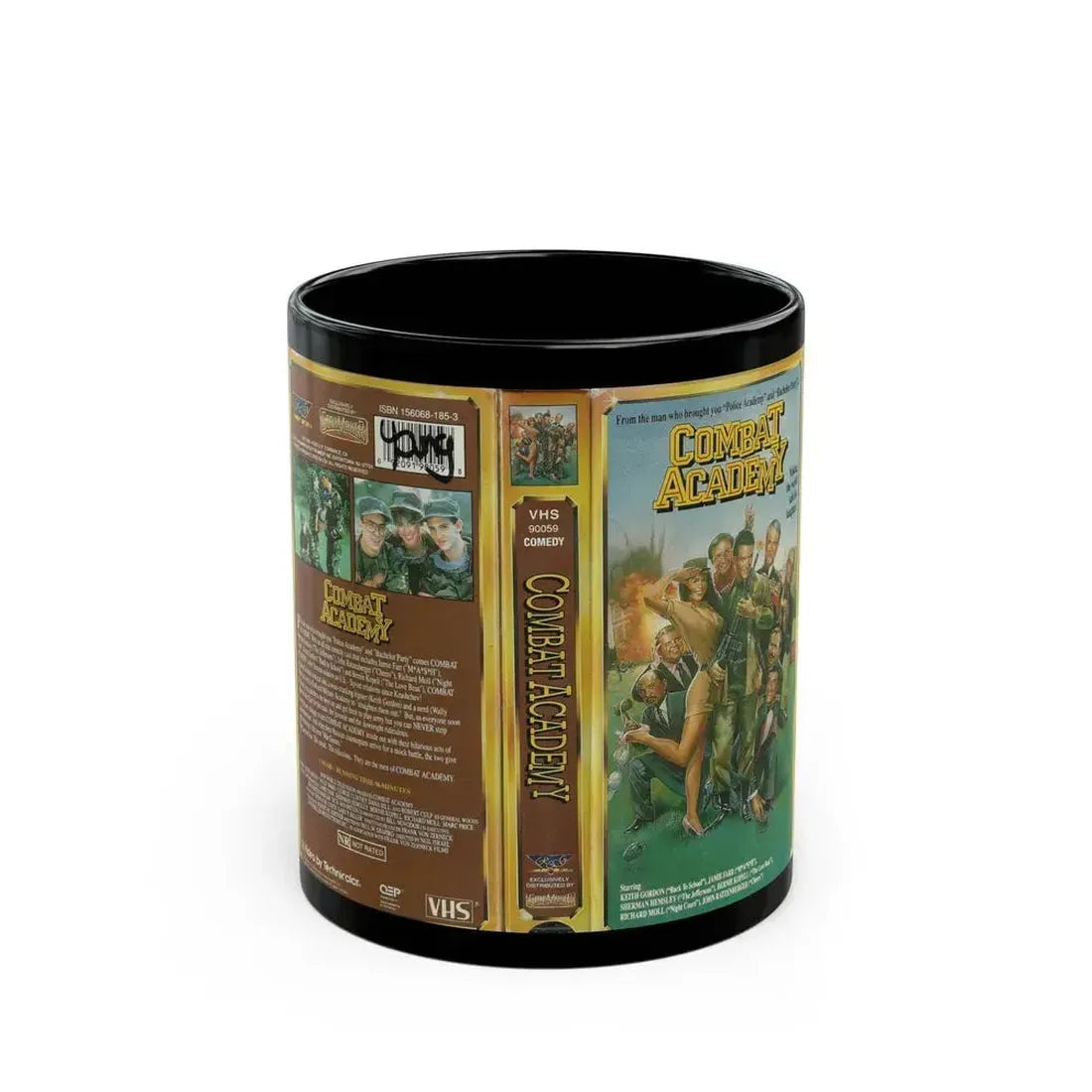 COMBAT ACADEMY (VHS COVER) - Black Coffee Mug 11oz - Go Mug Yourself