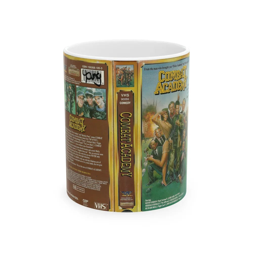 COMBAT ACADEMY (VHS COVER) - White Coffee Mug-11oz-Go Mug Yourself