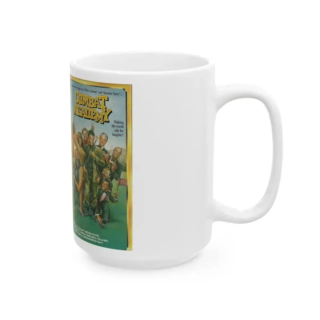 COMBAT ACADEMY (VHS COVER) - White Coffee Mug - Go Mug Yourself