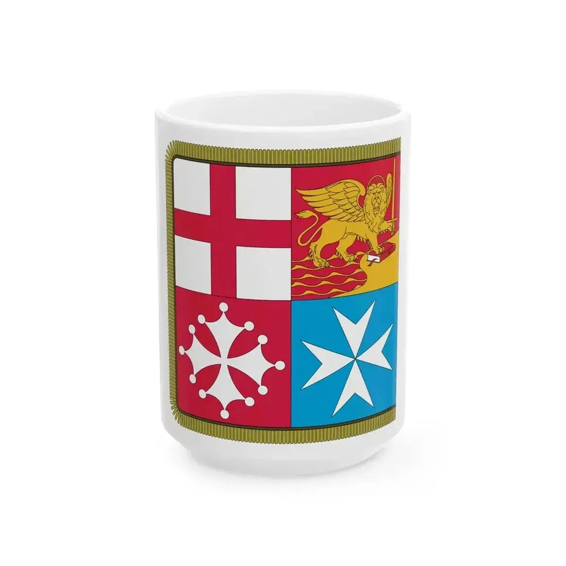 Combat flag of the Italian Navy back (Italy) White Coffee Mug 15oz - Go Mug Yourself