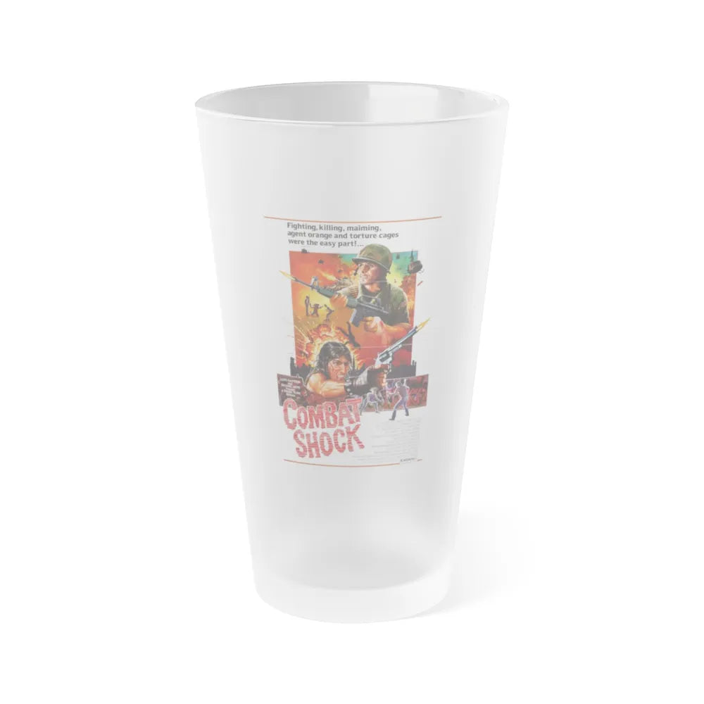 COMBAT SHOCK 1984 Movie Poster - Frosted Pint Glass 16oz-16oz-Frosted-Go Mug Yourself