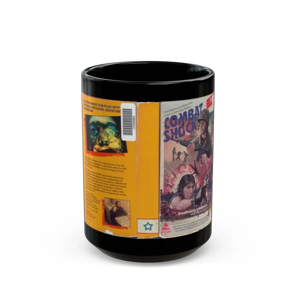 COMBAT SHOCK (VHS COVER) - Black Coffee Mug-15oz-Go Mug Yourself