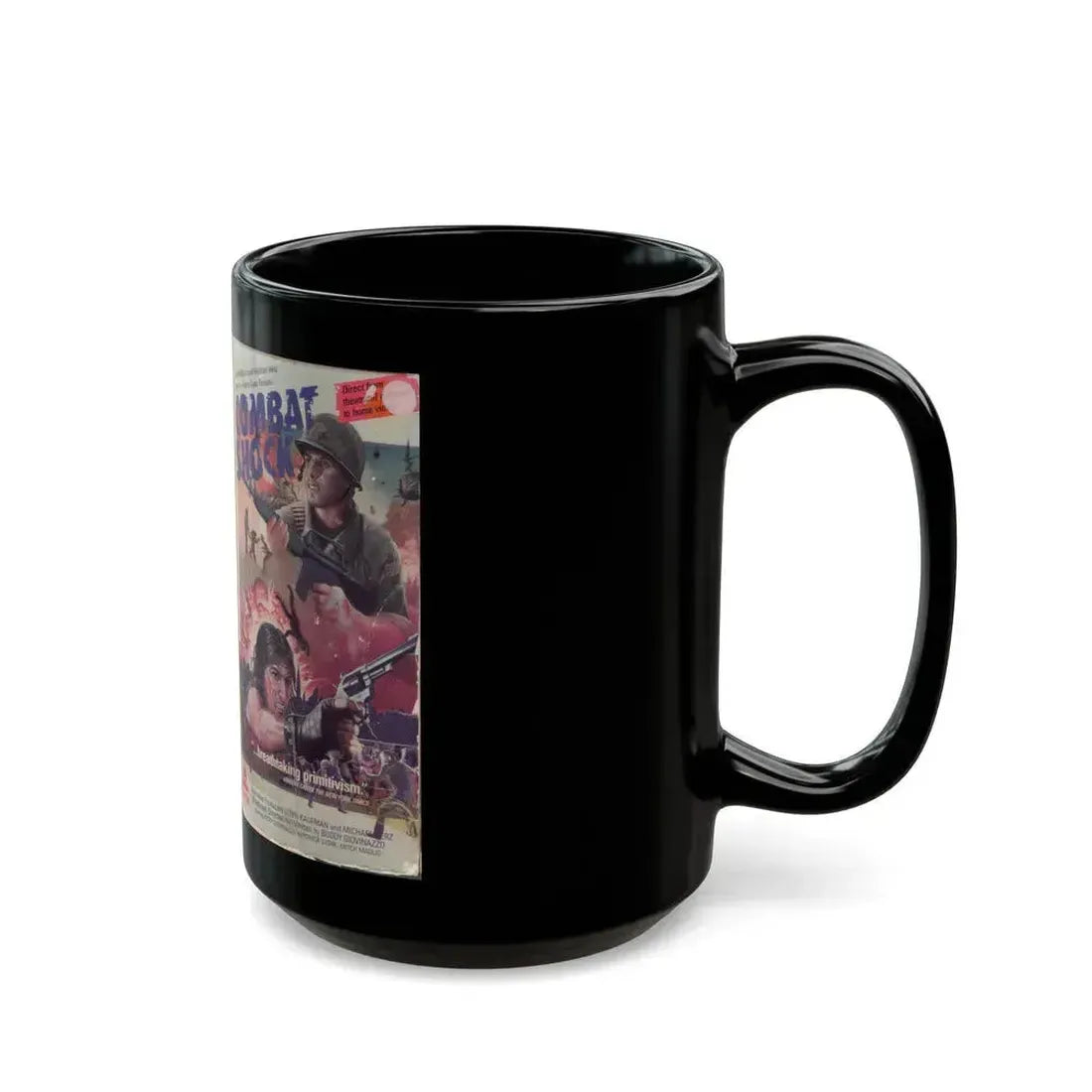 COMBAT SHOCK (VHS COVER) - Black Coffee Mug - Go Mug Yourself