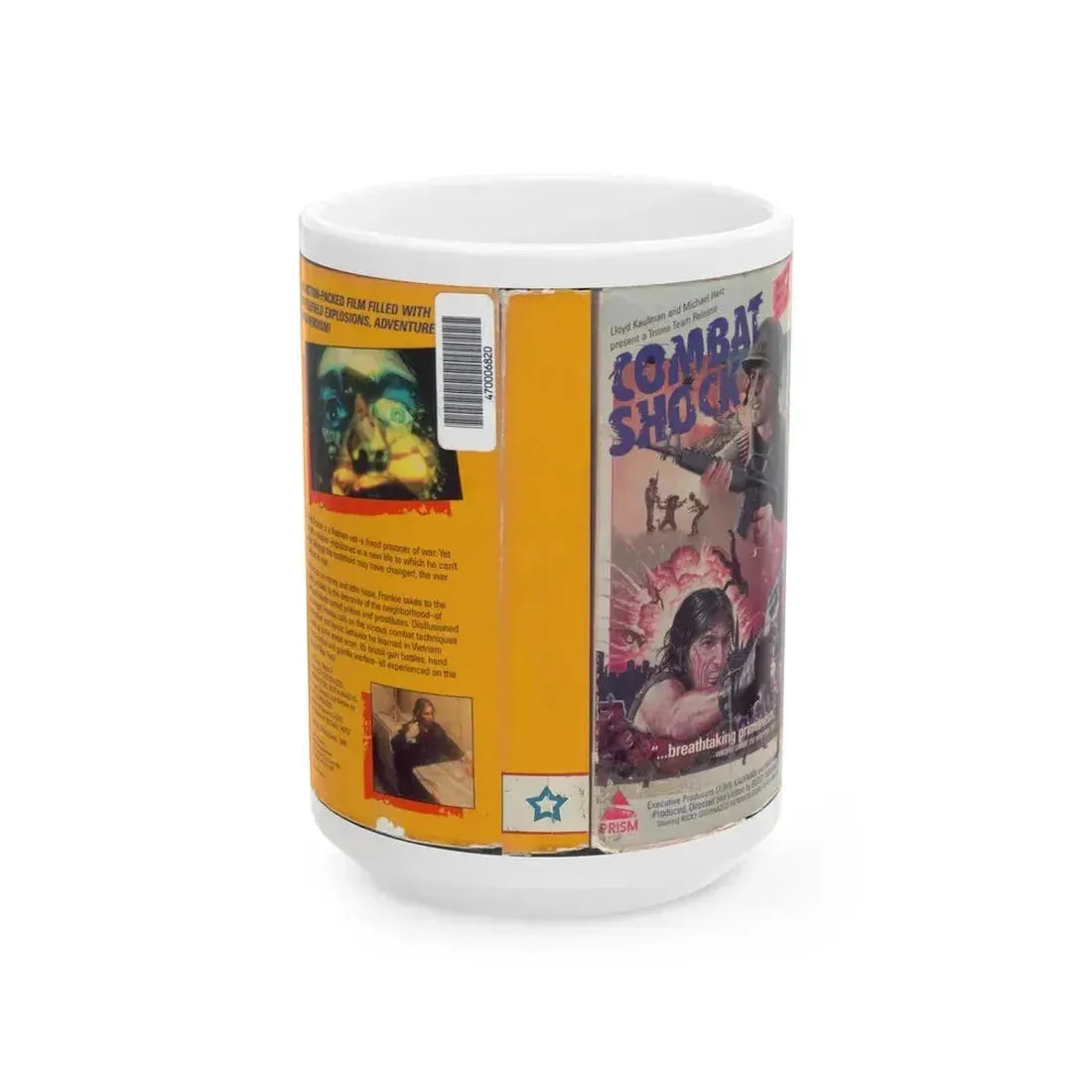 COMBAT SHOCK (VHS COVER) - White Coffee Mug 15oz - Go Mug Yourself