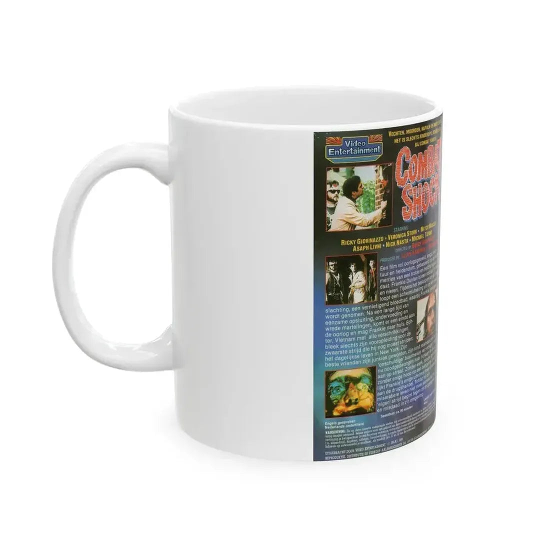 COMBAT SHOCK VIDEO ENTERTAINMENT (VHS COVER) - White Coffee Mug - Go Mug Yourself