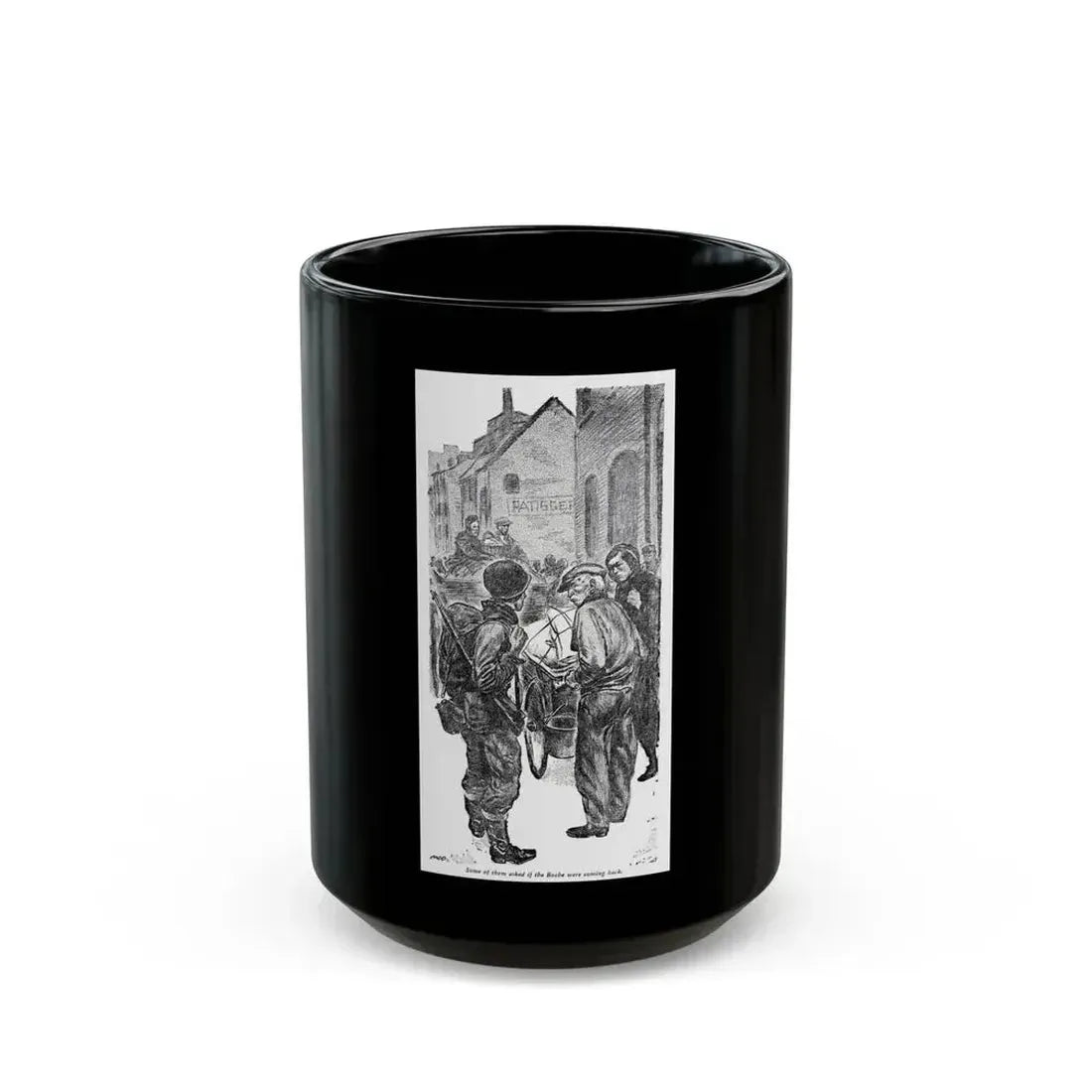 Combat Team, Blue Book Magazine, February 1948 - Black Coffee Mug 15oz - Go Mug Yourself