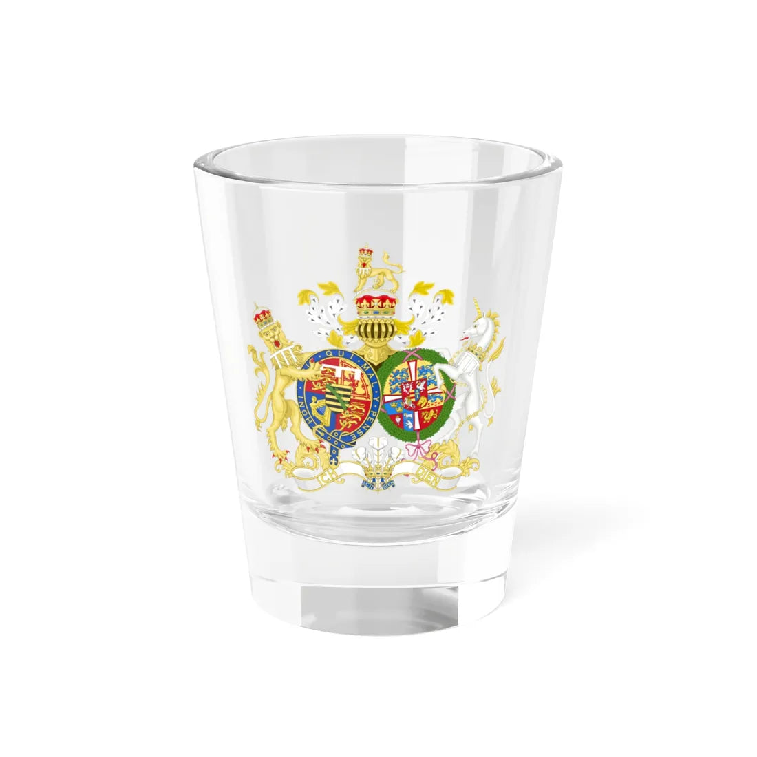 Combined Coat of Arms of Albert Edward and Alexandra the Prince and Princess of Wales (Denmark) (Coat of Arms) Shot Glass 1.5oz 1.5oz - Go Mug Yourself