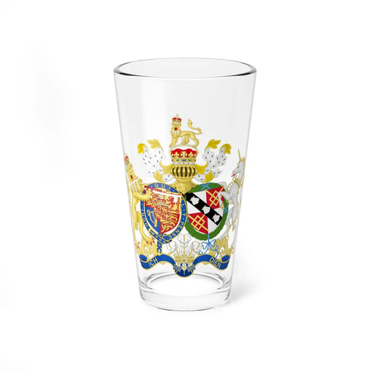 Combined Coat of Arms of Charles and Diana the Prince and Princess of Wales (United Kingdom) (Coat of Arms) Pint Glass 16oz 16oz - Go Mug Yourself