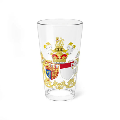Combined Coat of Arms of Edward and Katharine the Duke and Duchess of Kent (United Kingdom) (Coat of Arms) Pint Glass 16oz 16oz - Go Mug Yourself