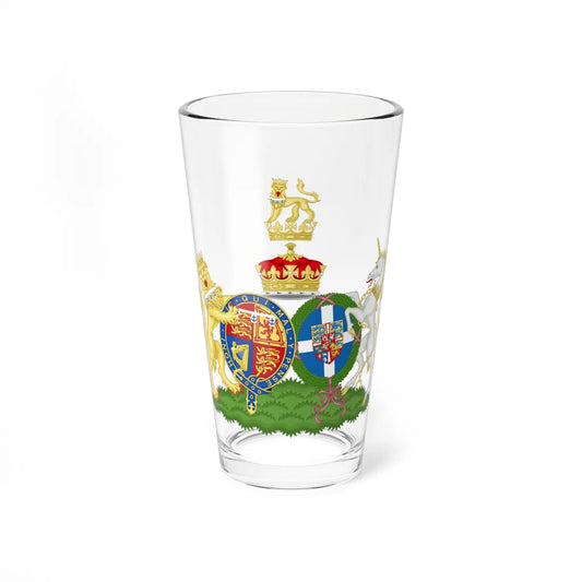 Combined Coat of Arms of George and Marina the Duke and Duchess of Kent (United Kingdom) (Coat of Arms) Pint Glass 16oz 16oz - Go Mug Yourself
