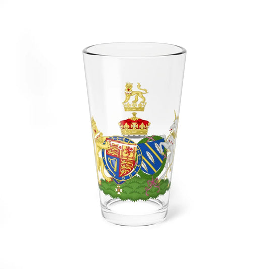 Combined Coat of Arms of Harry and Meghan the Duke and Duchess of Sussex (United Kingdom) (Coat of Arms) Pint Glass 16oz 16oz - Go Mug Yourself