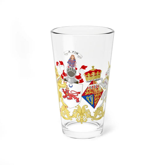 Combined Coat of Arms of Princess Alexandra and Sir Angus Ogilvy (United Kingdom) (Coat of Arms) Pint Glass 16oz 16oz - Go Mug Yourself