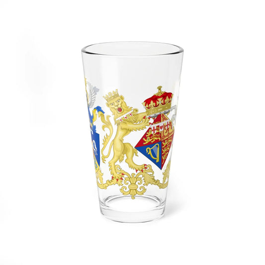 Combined Coat of Arms of Princess Anne and Mark Phillips (United Kingdom) (Coat of Arms) Pint Glass 16oz 16oz - Go Mug Yourself