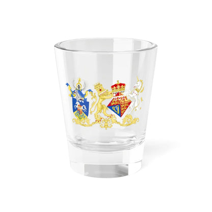 Combined Coat of Arms of Princess Anne and Mark Phillips (United Kingdom) (Coat of Arms) Shot Glass 1.5oz 1.5oz - Go Mug Yourself