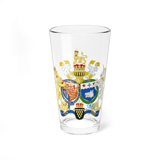 Combined Coat of Arms of the Prince of Wales and the Duchess of Cornwall (United Kingdom) (Coat of Arms) Pint Glass 16oz 16oz - Go Mug Yourself