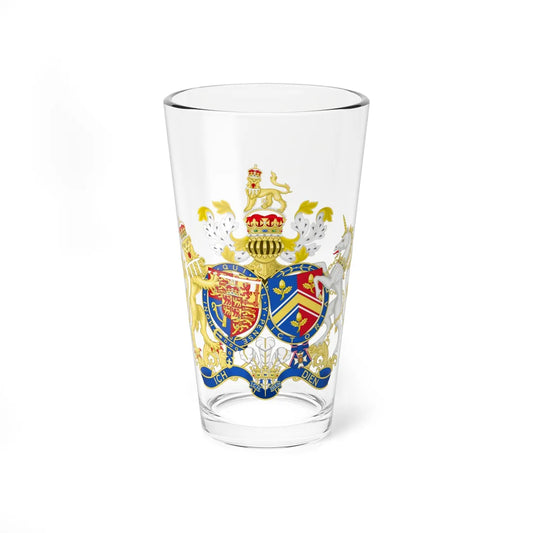 Combined Coat of Arms of William and Catherine the Prince and Princess of Wales (United Kingdom) (Coat of Arms) Pint Glass 16oz 16oz - Go Mug Yourself