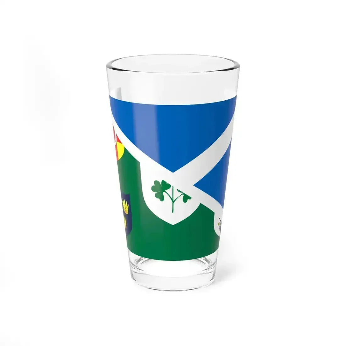 Combined flag of Scotland and Ireland rugby (Ireland) Pint Glass 16oz 16oz - Go Mug Yourself