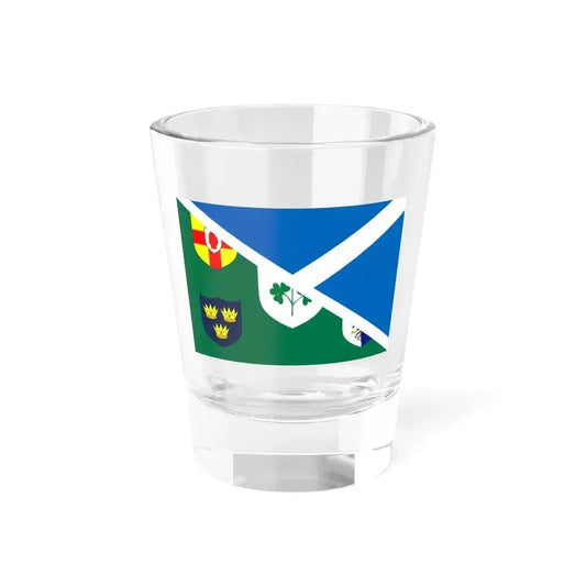 Combined flag of Scotland and Ireland rugby (Ireland) Shot Glass 1.5oz 1.5oz - Go Mug Yourself